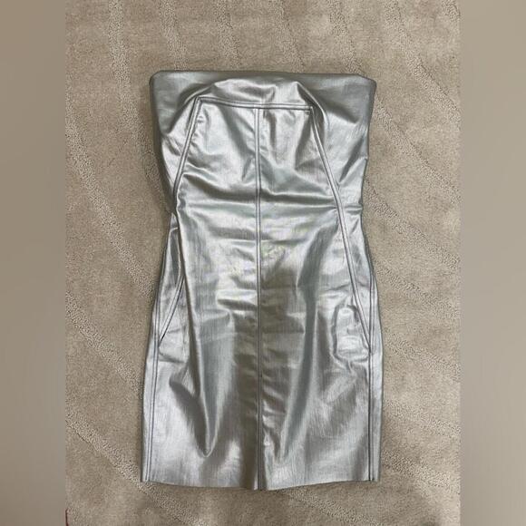 Rick Owens Metallic Strapless Dress - Picture 4 of 6